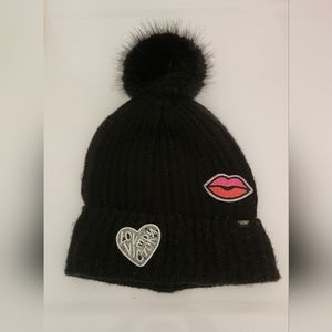 Victoria's Secret Black Pom Beanie